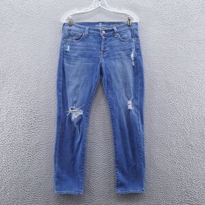 7 For All‎ Mankind Womens Josefina Skinny Boyfriend Jeans 26 Blue Mid Rise